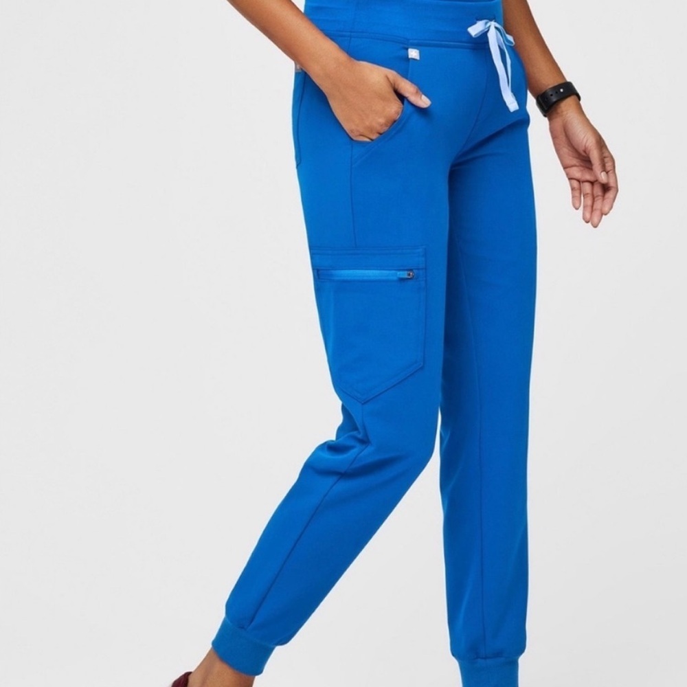 FIGS BLUE ZAMORA JOGGERS SCRUB PANTS WOMENS SMALL